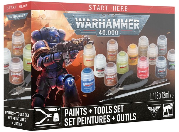 Warhammer 40K Paints + Tools Set 