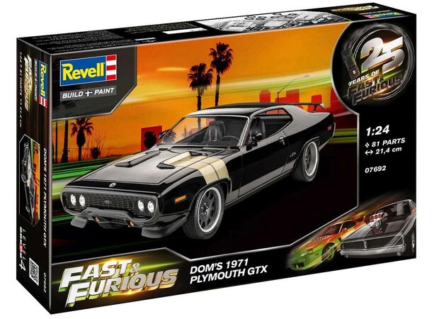 Fast & Furious Doms 1971 Plymouth GTX Revell 1:24 Byggsats 