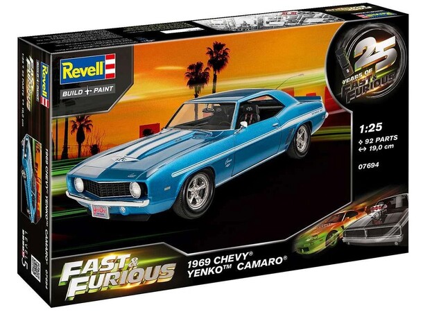 Fast & Furious 1969 Chevy Yenko Camaro Revell 1:25 Byggsats 