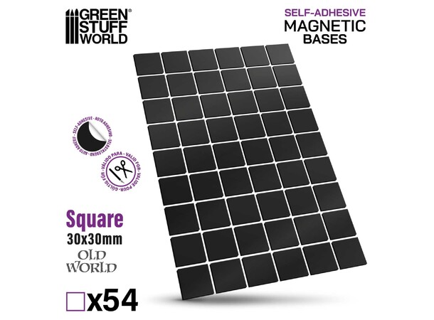 Magnetic Bases - 30x30mm (54 st) Green Stuff World 
