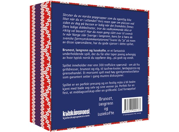 Brunost langrenn og lusekofte Kortspill Oppfører du deg "Typisk norsk"? 
