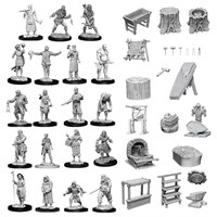 D&D Figur Deep Cuts Townspeople & Acces Miniatyrfigurer för din D&D-kampanj