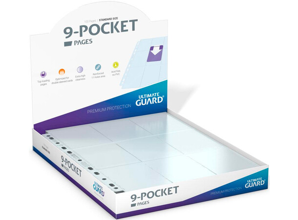 Pages 9-pocket x100 Klar Ultimate Guard Plastfickor 