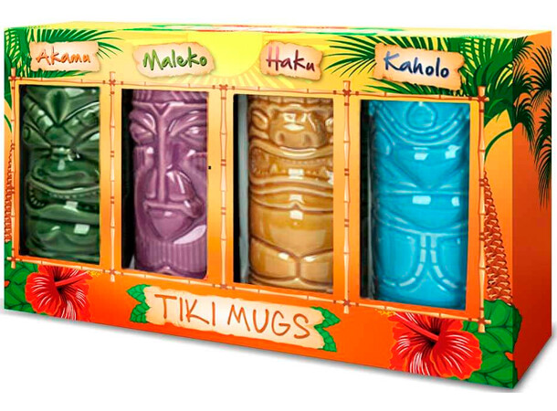 Tiki Mugs Koppar - 4 st 