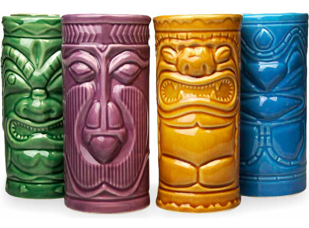 Tiki Mugs Koppar - 4 st 