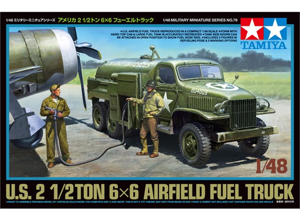 US 2 1/2ton 6x6 Airfield Fuel Truck Tamiya 1:48 Byggesett 
