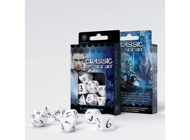 RPG Dice Set White Tärningsset för rollspel 