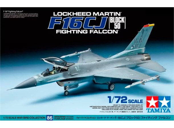 Lockheed F-16CJ Block50 Fighting Falcon Tamiya 1:72 Byggsats 