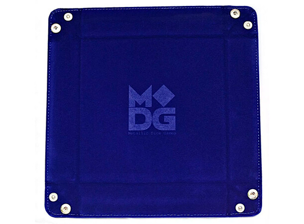 RPG Dice Tray Fällbar (25x25cm)Mørk Blå Fällbar tärningsbricka i läder 