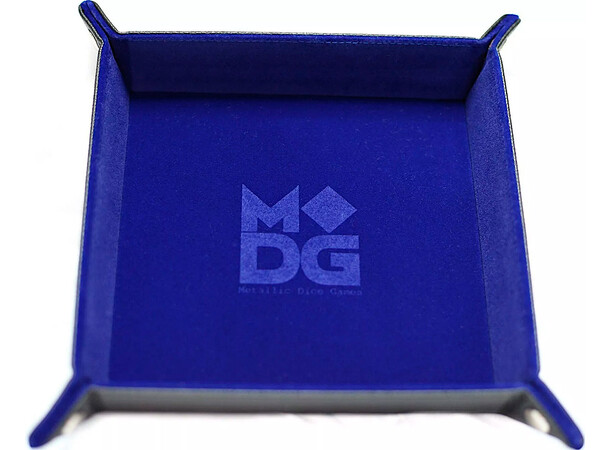 RPG Dice Tray Fällbar (25x25cm)Mørk Blå Fällbar tärningsbricka i läder 