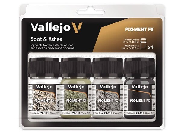 Vallejo Pigment Set Soot & Ashes 