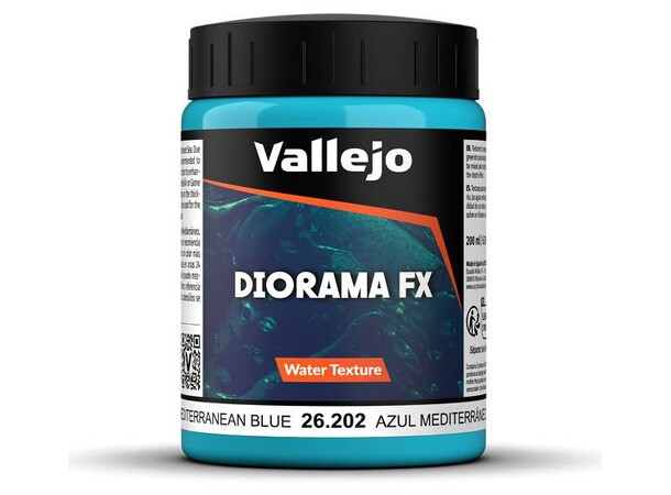 Vallejo Water Mediterranean Blue 200ml Water Texture Acrylic 