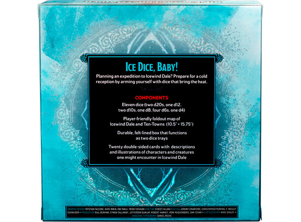 D&D Icewind Dale Dice & Misc Tärningar + karta Rime of Frostmaiden 