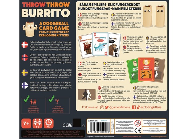 Throw Throw Burrito Brädspel Svensk utgåva 