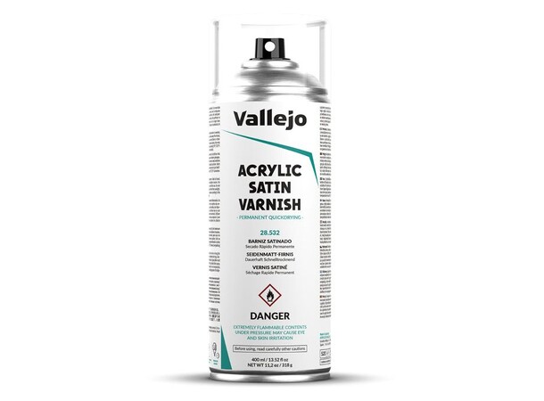 Vallejo Acrylic Satin Varnish 400ml Satin/Semi-matt Klarlack Sprayburk 