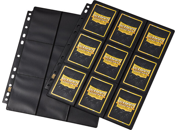 Plastficka 18-Pocket SideLoad Svart x 50 Dragon Shield Pages Passar Double Sleeve 