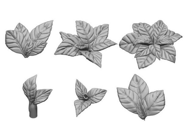 Large Leaves 3D Printed (30 st) 1:48 Green Stuff World 