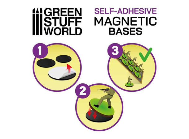 Magnetic Bases - 32mm (36 st) Green Stuff World 