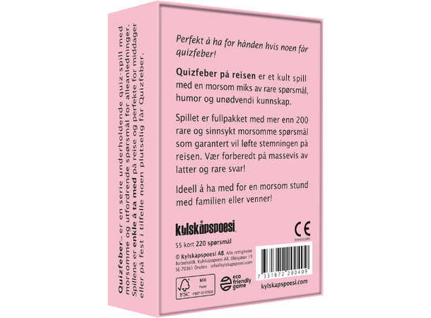 Quizfeber På Reisen Spørrespill 