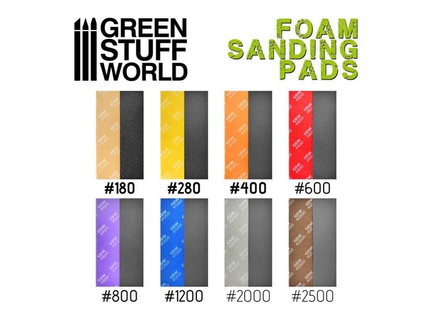 Foam Sanding Pads COARSE GRIT x20 Green Stuff World 