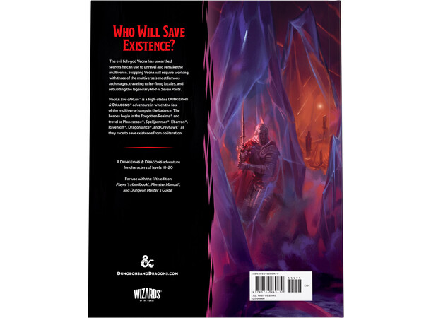 D&D Adventure Vecna Eve of Ruin Dungeons & Dragons Scenario Level 10-20 