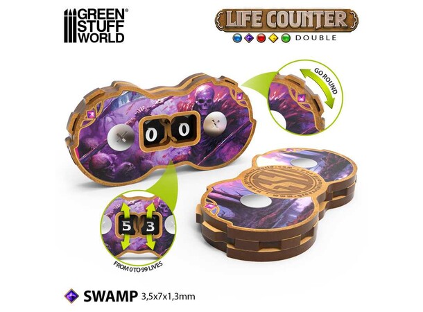 MTG Life Counter Swamp För Magic the Gathering, D&D, Warhammer 