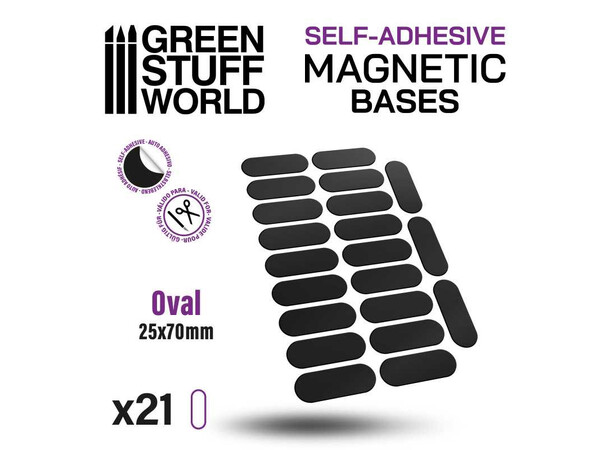 Magnetic Bases - 25x70mm (21 st) Green Stuff World 