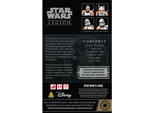 Star Wars Legion Commander Cody Exp Expansion till Star Wars Legion 