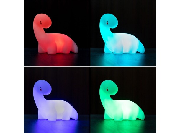 Dinosaurie Nattlampa 12cm Batteridriven, färgskiftande LED 