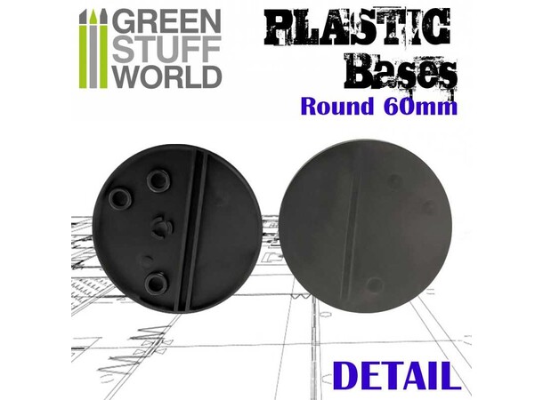 Plastbas Svart Round - 60mm (5 st) Green Stuff World 