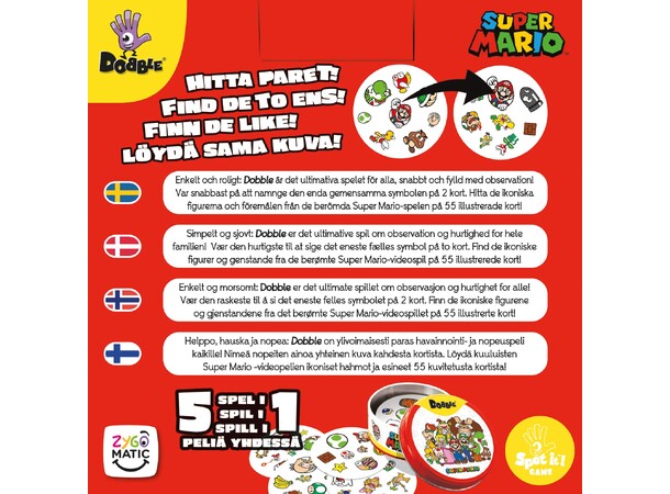 Dobble Super Mario Brädspel Svensk utgåva 
