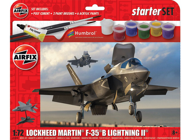 Lockheed Martin F-35B Starter Set Airfix 1:72 Byggsats 22 cm Lightning II 