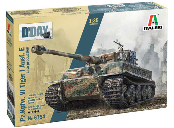 Pz Kpfw VI Tiger I Ausf E Late Prod Italeri 1:35 Byggsats 