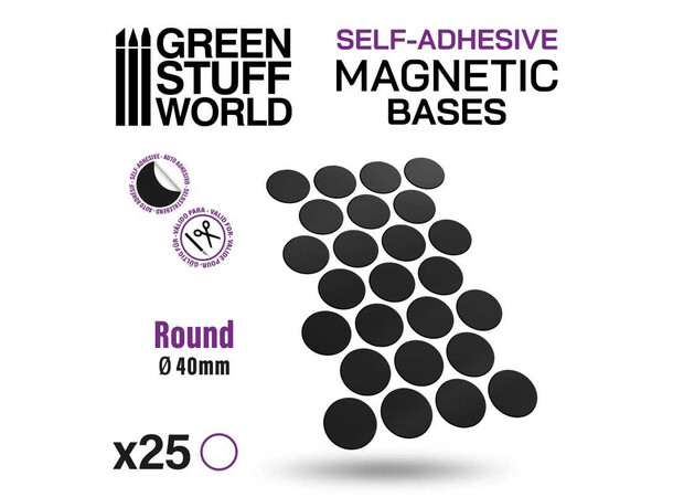 Magnetic Bases - 40mm (25 st) Green Stuff World 