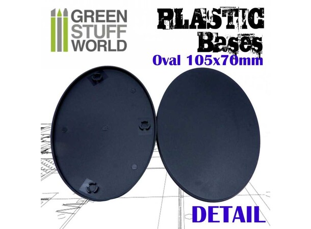 Plastbaser Svart Oval 105x70mm (4 st) 