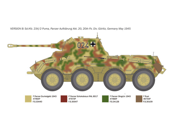 Sd.Kfz. 234/2 Puma Italeri 1:35 Byggsats 