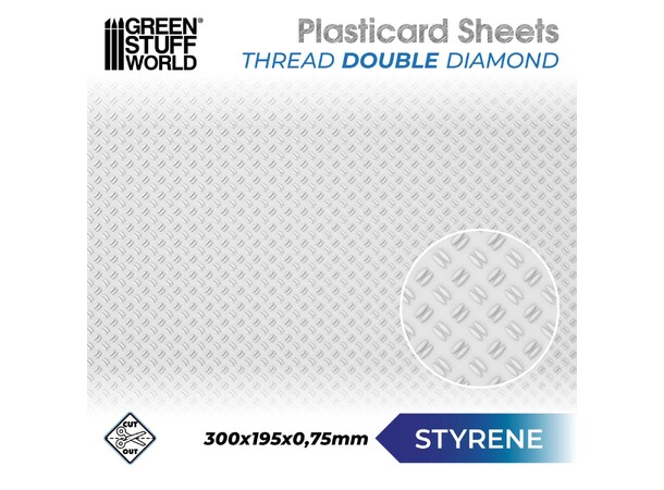 Plasticard Thread Double Diamond Texture Green Stuff World 