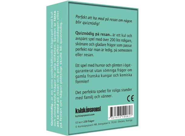 QuizNödig På resan Partyspel Svensk utgåva 