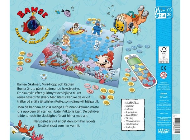 Bamse Havets Hemlighet Brädspel Svensk utgåva 