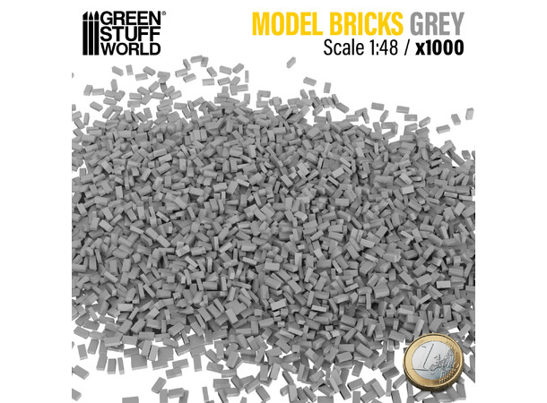 Model Bricks Grey 1:48 - 1000 st Green Stuff World 
