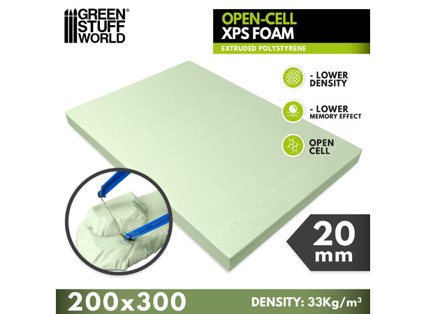 Open-Cell XPS Foam 20mm Green Stuff World 