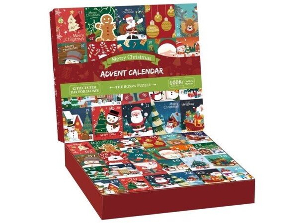 Pussel Julkalender 24 Motiv Advent Calendar - 1008 bitar 