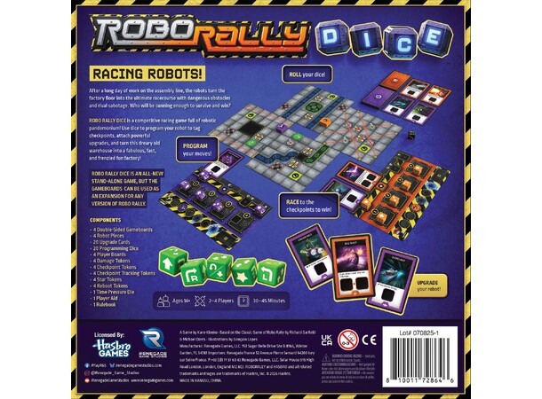 Robo Rally Dice Brädspel 