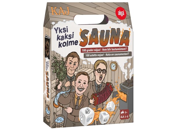 Yksi Kaksi Kolme Sauna Partyspel Svensk utgåva 