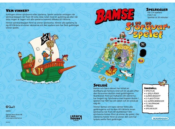 Bamse Sjörövarspelet Brädspel Svensk utgåva 