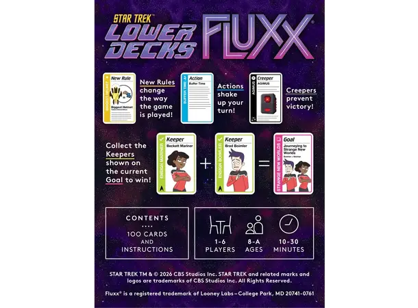 Fluxx Star Trek Lower Decks Kortspel 