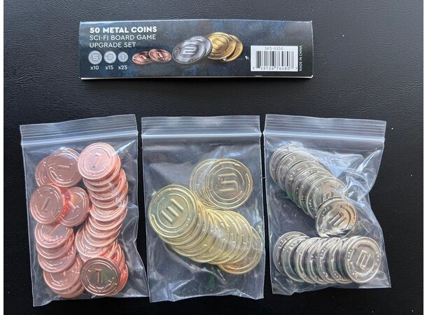 Metal Coins - Sci-Fi - 50 st Mayday Games - Board Game Upgrade Set 