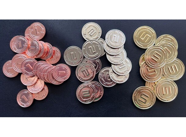 Metal Coins - Sci-Fi - 50 st Mayday Games - Board Game Upgrade Set 
