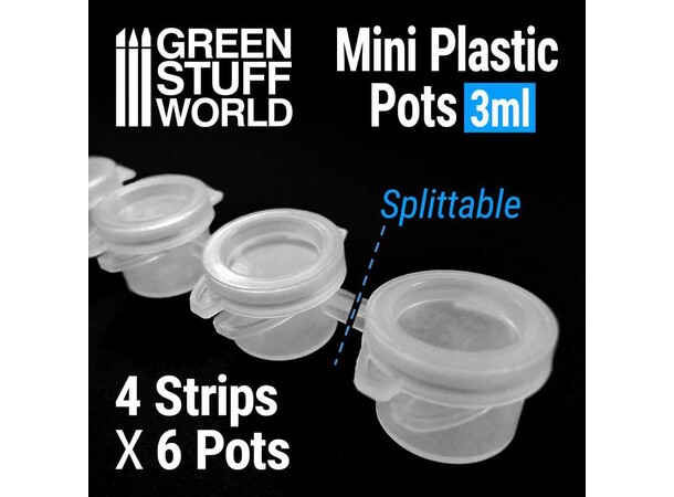 Mini Plastic Pots - 3 ml (24 st) Green Stuff World 