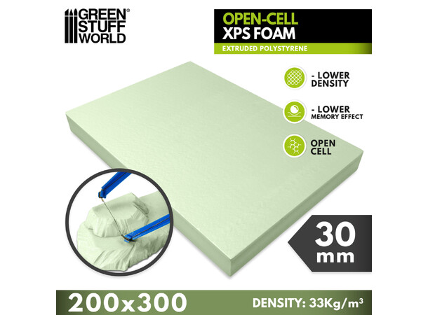 Open-Cell XPS Foam 30mm Green Stuff World 